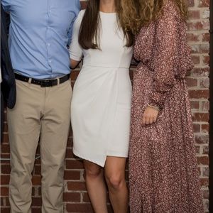 Lulu’s Westwood White Half Sleeve Sheath Dress